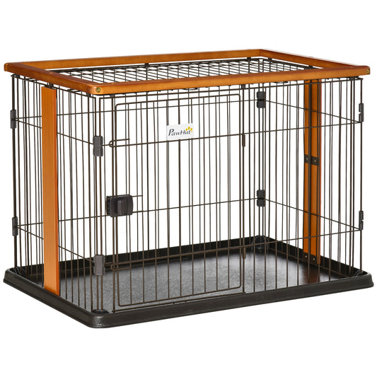 Steel Dog Crate Cage, Lightweight Puppy Kennel, with Front Door, Secured Latch, No Leak Tray, for Small &; Medium Sized Dog, 35" x 22.5" x 23.5" at Gallery Canada