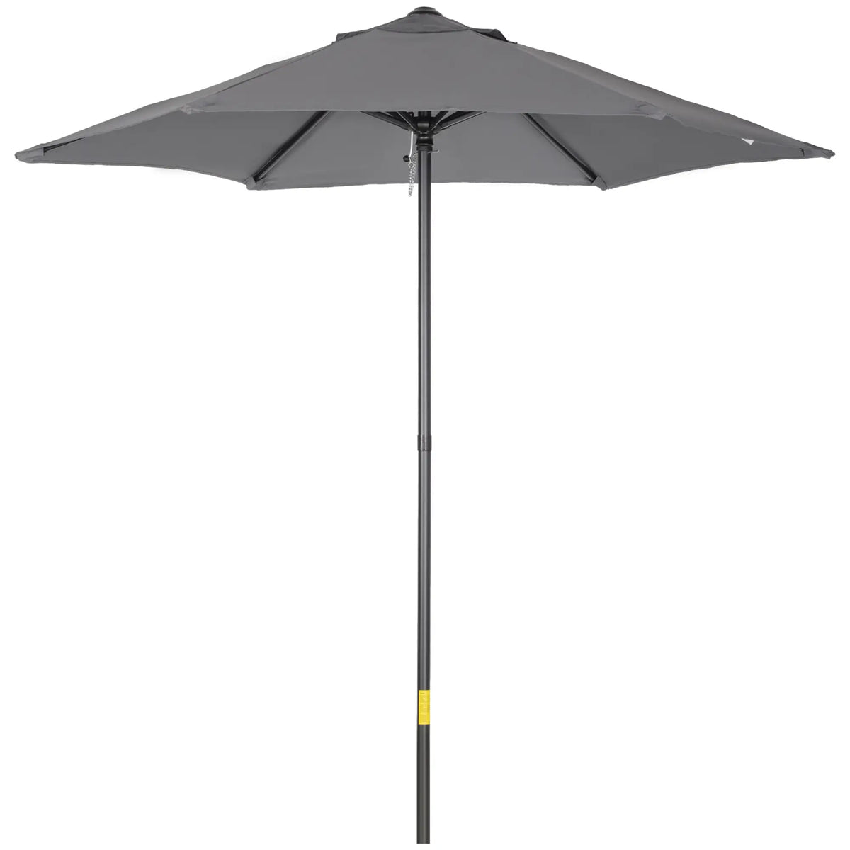 6.6FT Outdoor Patio Umbrella, 6 Solid Ribs, Dark Grey Patio Umbrellas at Gallery Canada