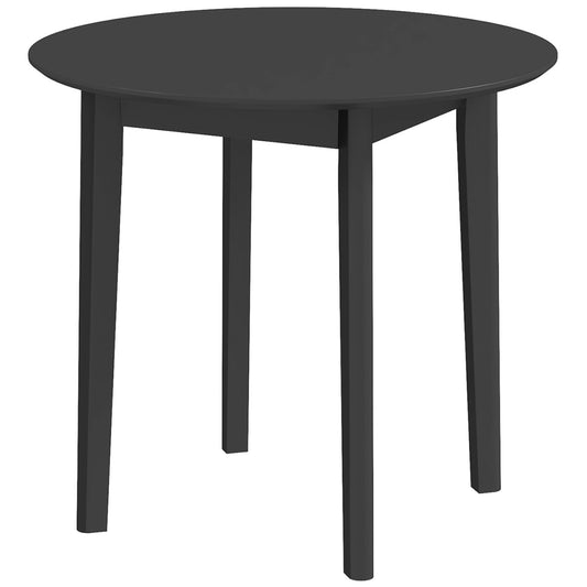 30" Round Dining Table, Farmhouse Dining Room Table with Pine Wood Frame, Space Saving Small Kitchen Table, Black