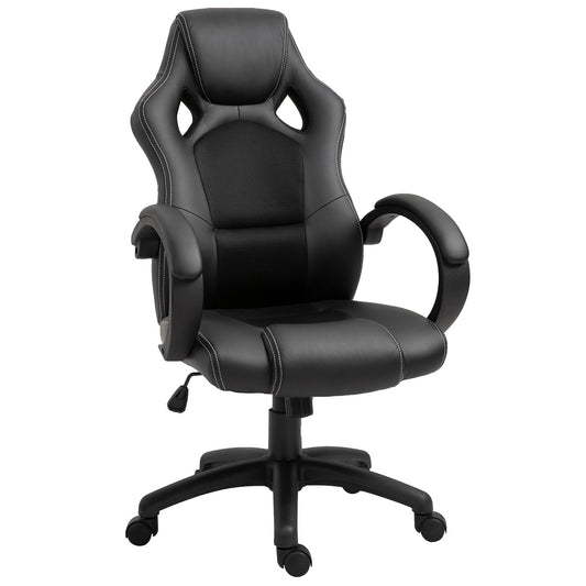 Racing Gaming Chair High Back Office Chair Computer Desk Gamer Chair with Swivel Wheels, Padded Headrest, Tilt Function, Black - Gallery Canada