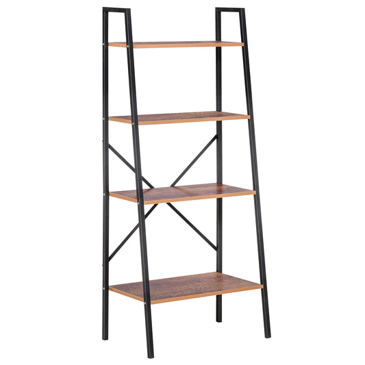 4-Tier Vintage Ladder Shelf Bookcase Storage Rack Home Office Organizer with Open Display Shelf - Gallery Canada