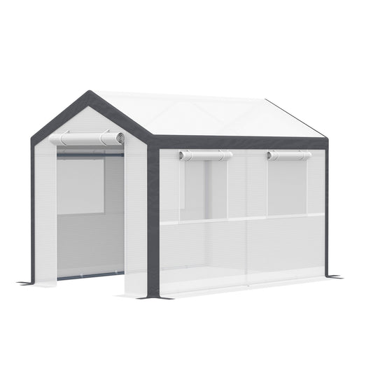 9.8'L x 6.56'W x7.2'H Heavy Duty Walk-In Greenhouse Vegetable Seed Growth Tent Outdoor Plant Growing Tunnel Warm House Flower Shed Backyard White - Gallery Canada
