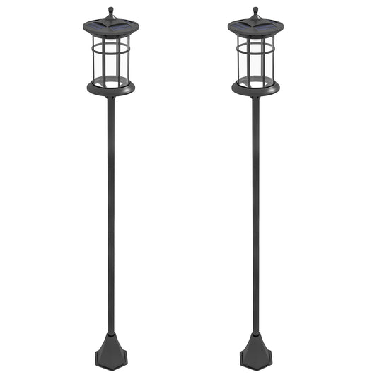 72" Solar Post Light, Cool White LED Outdoor Lamp, Waterproof IP44 for Patio, Garden, Backyard, Pathway, 2 Pack at Gallery Canada