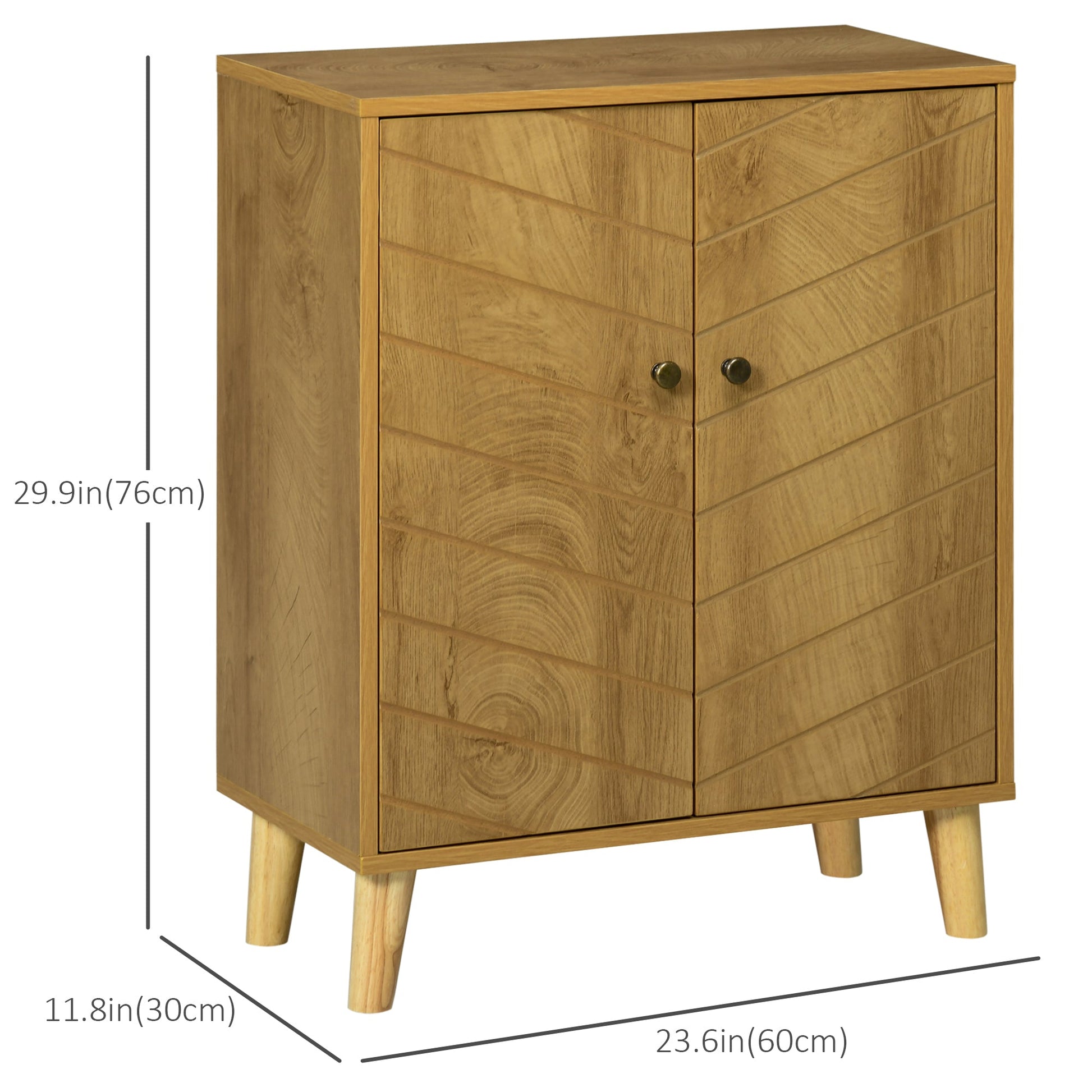 Storage Cabinet with Doors, Cupboard Organization with Shelf and Wood Legs, Storage Solution for Living Room, Bathroom at Gallery Canada