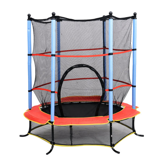 Φ65" Kids Trampoline Indoor Outdoor with Safety Enclosure Net and Built-in Zipper Safety Pad, Toddler Trampoline Exercise Fitness Equipment for Children Age 3-6 Years Old - Gallery Canada