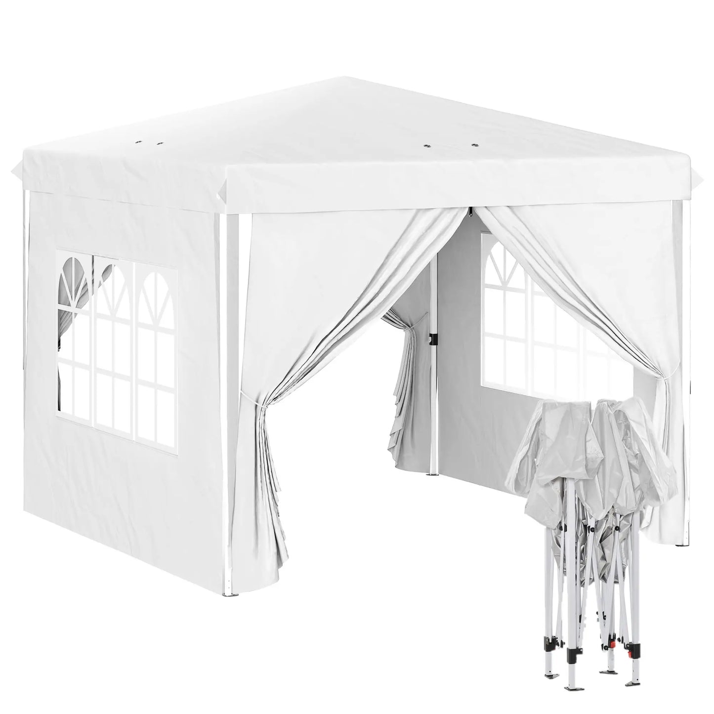10' x 10' Pop-Up Canopy Tent, Height-Adjustable, Carry Bag Included, White Pop Up Canopies at Gallery Canada