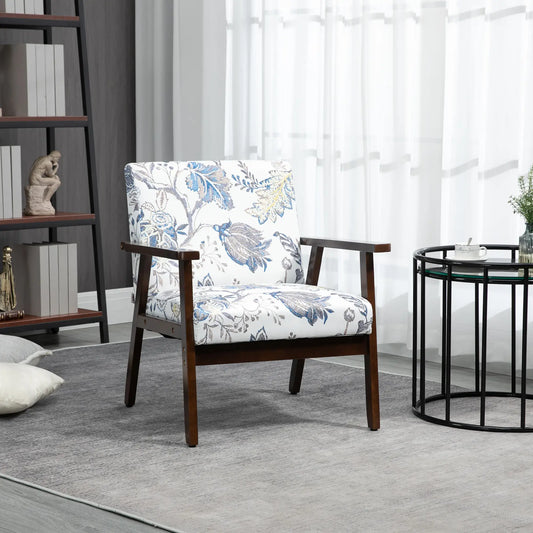 Modern Accent Chair, Cushioned Seat, Upholstered Linen-Feel, Multicolored Accent Chairs Multicolored at Gallery Canada