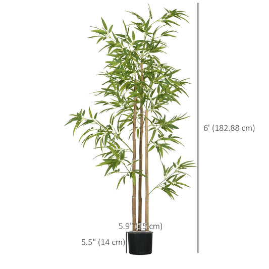 Set of 2 6ft Artificial Bamboo Tree, Indoor with Pot, Home Office Decor Artificial Trees at Gallery Canada