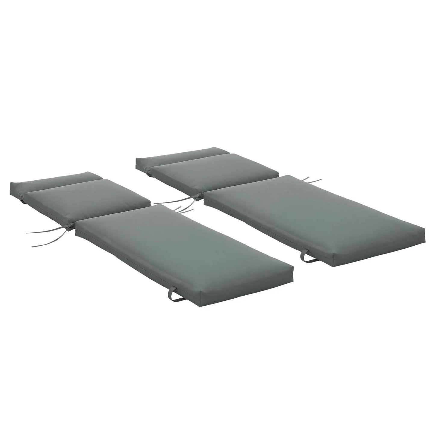 Outdoor Lounge Chair Cushion Set, 77.2" x 21.7", Dark Grey Patio Chair Cushions at Gallery Canada
