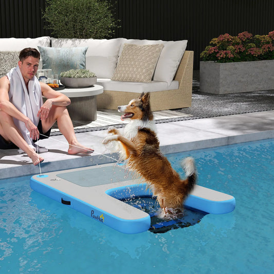 Ramp Flottante pour Animaux de Compagnie, Jusqu'à 300 lbs, pour Piscine, Lac, Quai