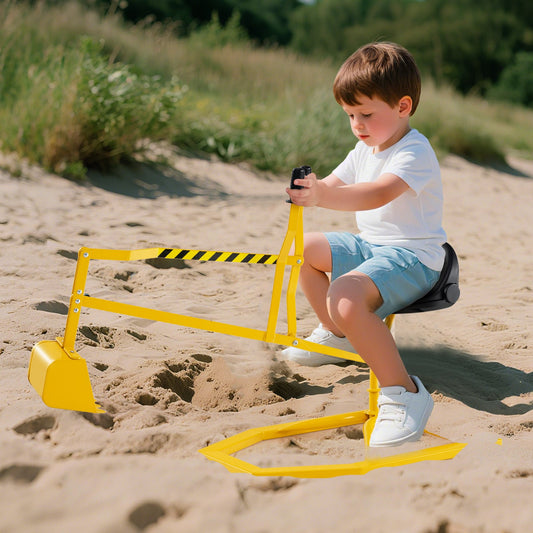 Jouet de Bac à Sable pour Enfants, Pelle Flexible avec Commandes à Deux Mains, Jaune