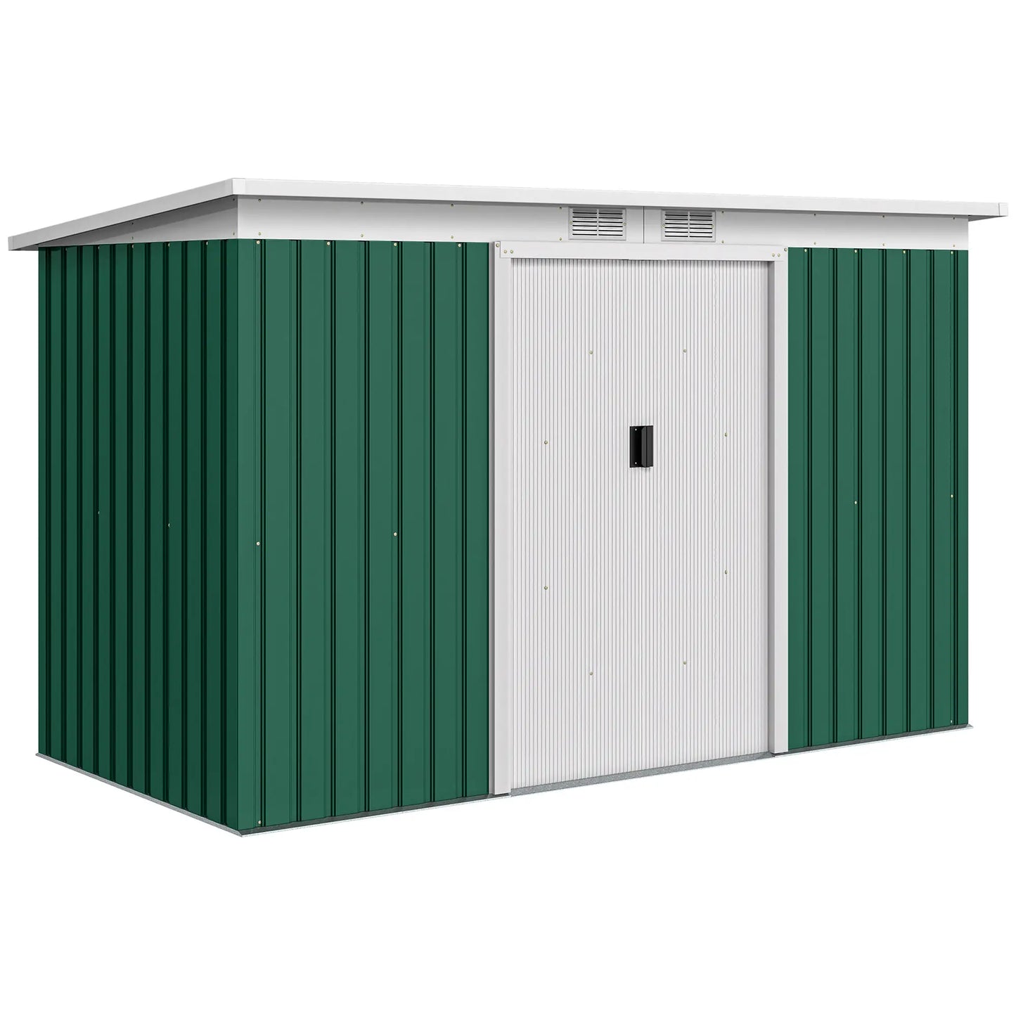 9' x 4' Metal Garden Shed, Ventilation, Doors, Dark Green Sheds at Gallery Canada