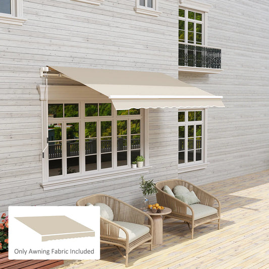 9' x 8' Outdoor Sunshade Canopy, Retractable Awning Fabric, Beige Awning Fabric Replacement Beige at Gallery Canada