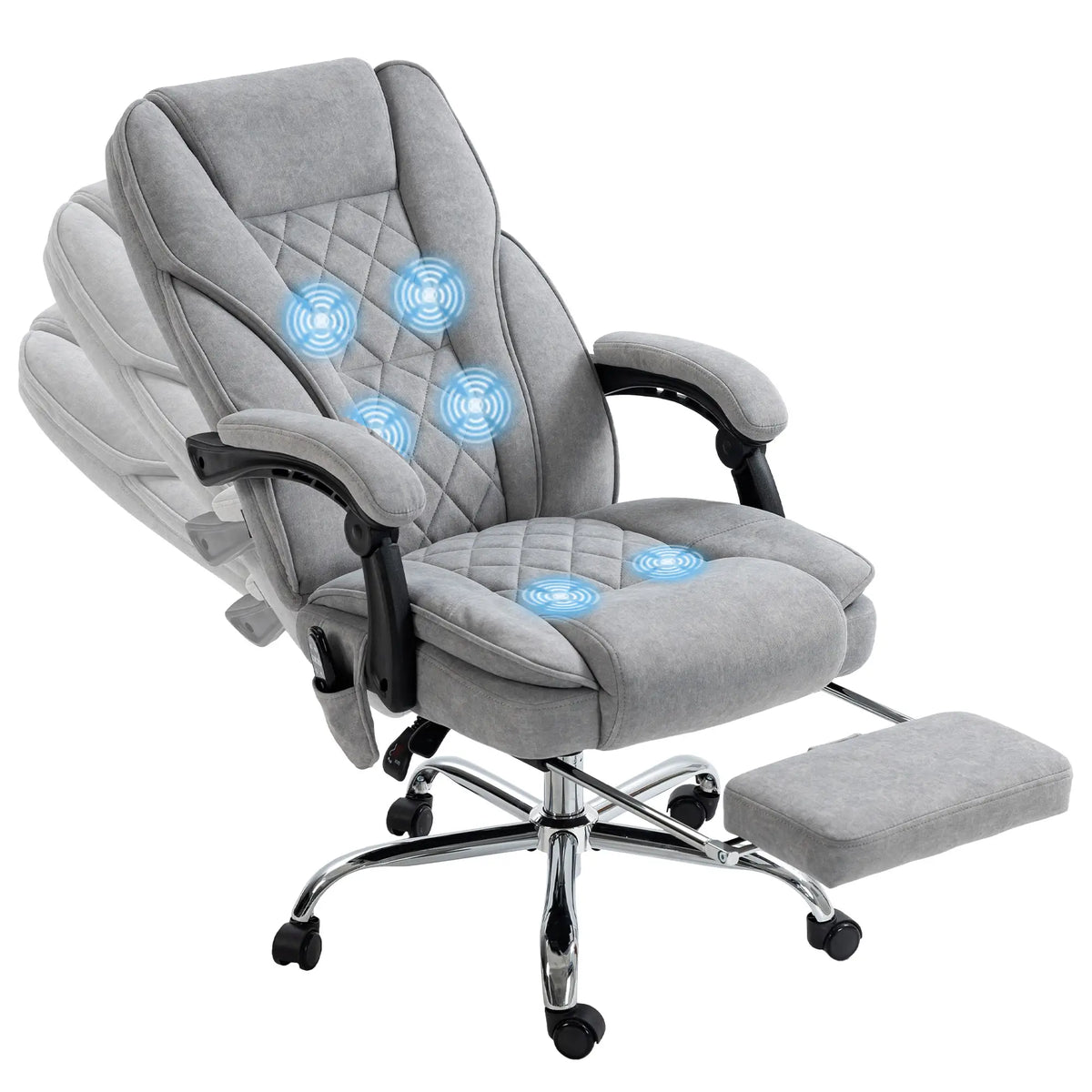 Massage Office Chair, Reclining Computer Chair, Adjustable Height, Footrest, Grey Massage Chairs at Gallery Canada