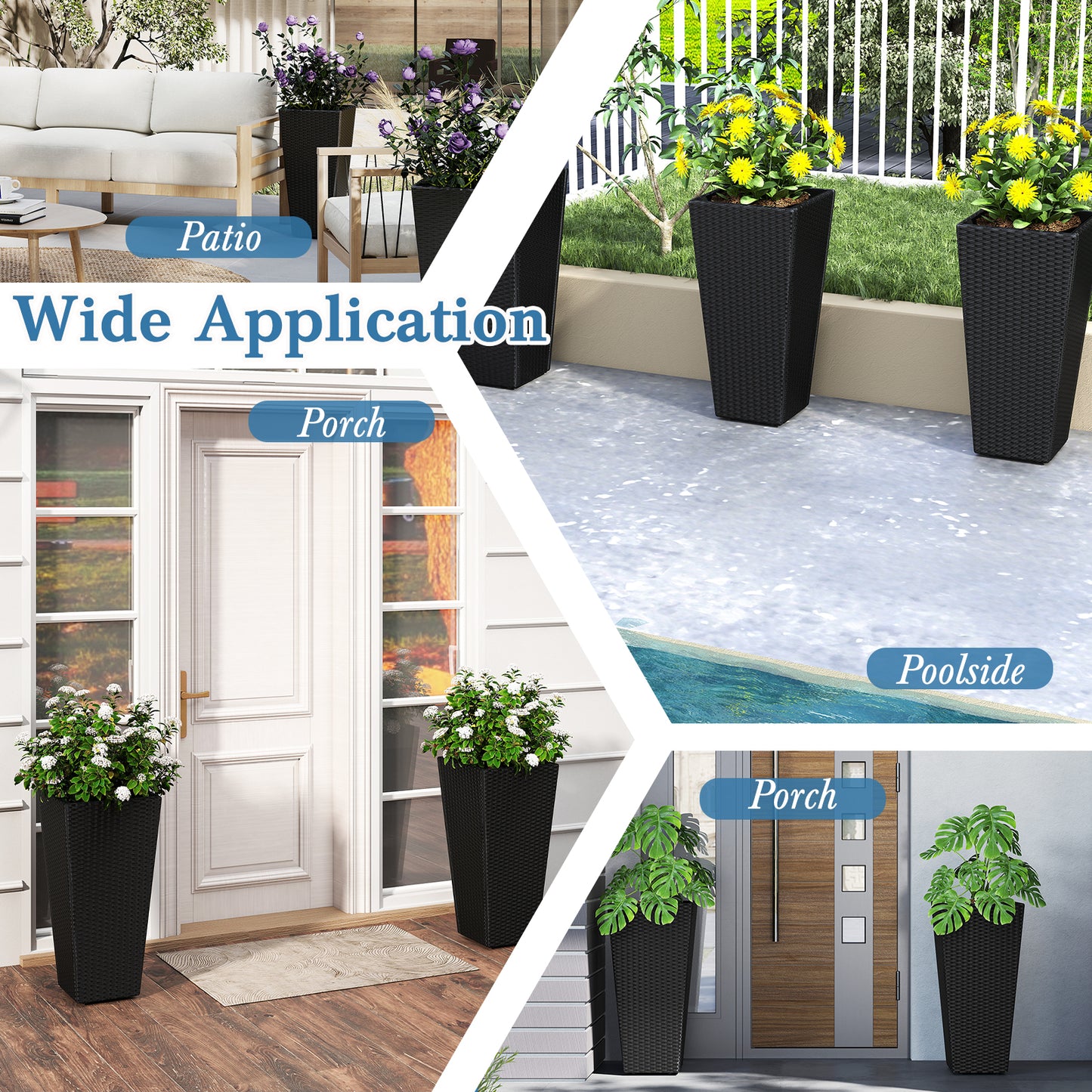 Set Of 2, 30 Inch Tall Flower Pot, Open-Ended Base Raised Garden Beds at Gallery Canada