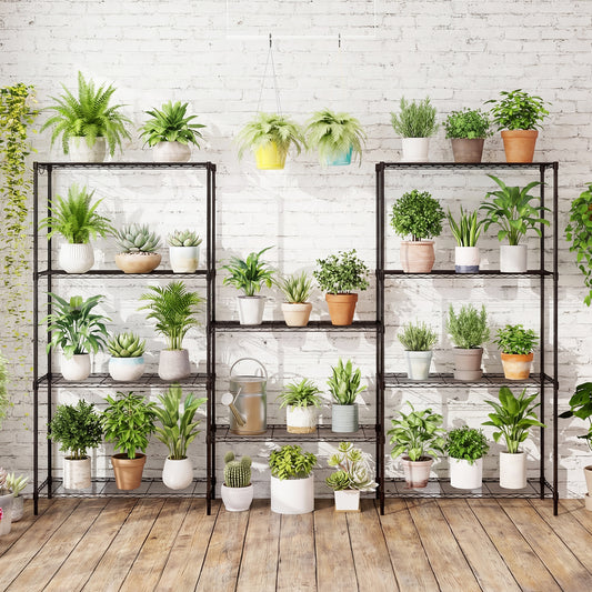 Set of 2 5-Tier Metal Storage Shelving Unit with V-Shaped Wire Rack and 1250 LBS Capacity, Black Garages Black at Gallery Canada