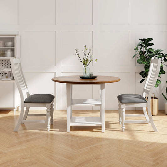 Set of 2 Dining Chairs, Kitchen Side Chair, Solid Wood Legs, White Dining Chairs White at Gallery Canada