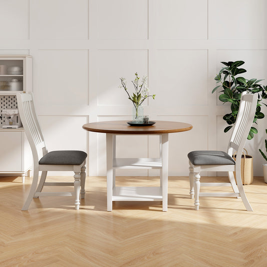 Set of 2 Dining Chairs, Kitchen Side Chair, Solid Wood Legs, White Dining Chairs White at Gallery Canada