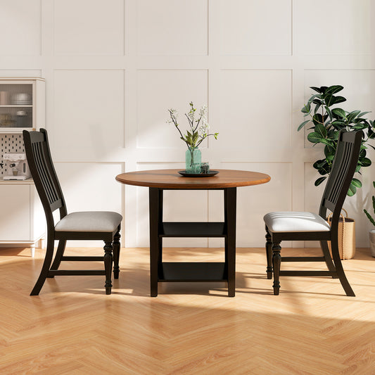 Set Of 2 Dining Chairs With Solid Wood Legs, Black Dining Chairs Black at Gallery Canada