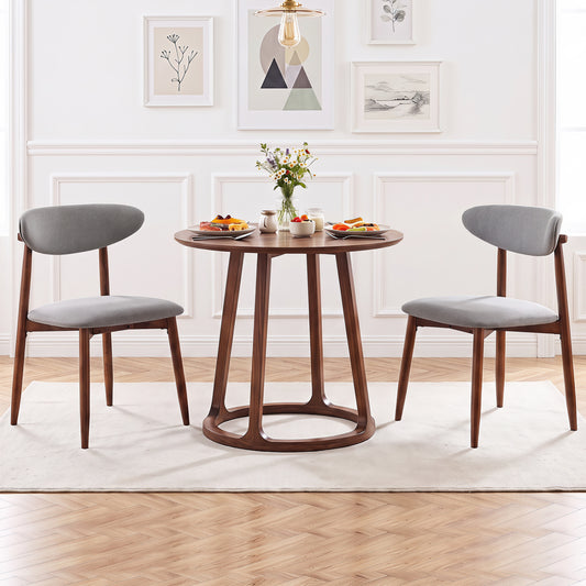 Set of 2 Fabric Dining Chairs, Curved Backs, Gray Dining Chairs Gray at Gallery Canada