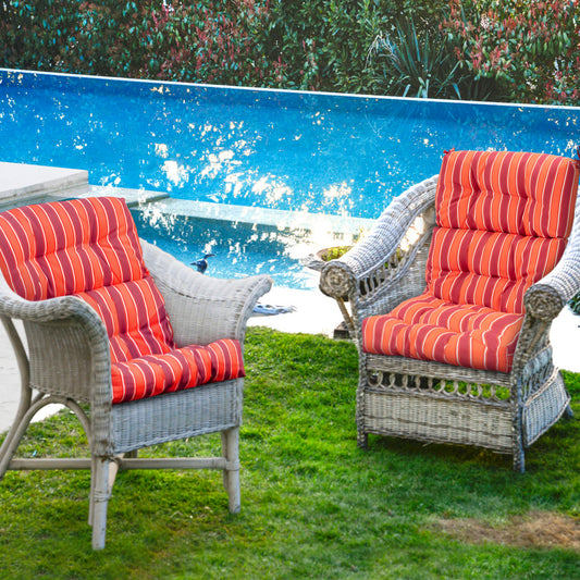 Set of 2 High Back Chair Cushion with Adjustable Height, Orange Outdoor Furniture Accessories Orange at Gallery Canada
