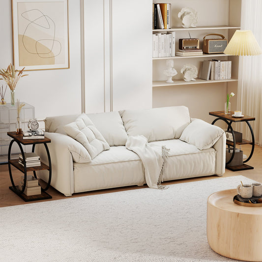 2 Industrial Faux Marble Side Tables, Metal Frame, Small Spaces, Rustic Brown End & Side Tables Rustic Brown at Gallery Canada