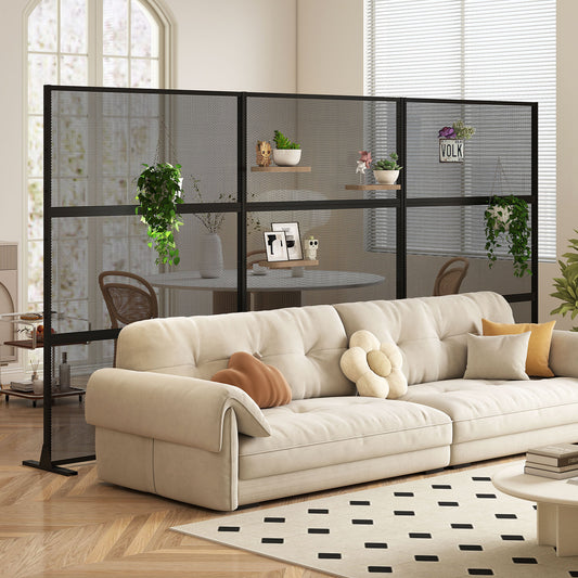 Metal Privacy Screen Set, 2 Panels, Black