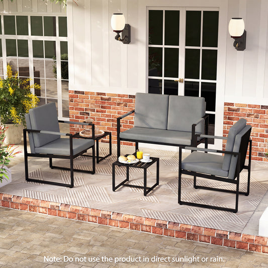 Mid Century Modern Single Sofa Chairs Set, Gray, Black Accent Chairs Black & Gray at Gallery Canada