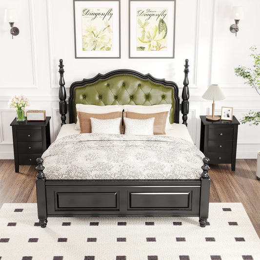 Set Of 2 Nightstand End Tables, With Drawers, Black Nightstands Black at Gallery Canada