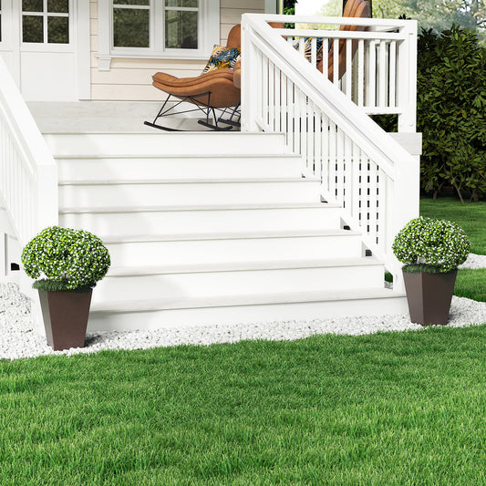 Square Taper Planter Set of 2, S, Removable Inner Bucket, Brown Raised Garden Beds Brown at Gallery Canada