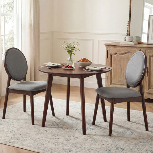 Set Of 2 Upholstered Linen Kitchen Chairs, Gray Dining Chairs Gray at Gallery Canada