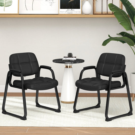Upholstered Waiting Room Chair, With Armrest And Ergonomic Backrest, Black Conference Chairs Black at Gallery Canada