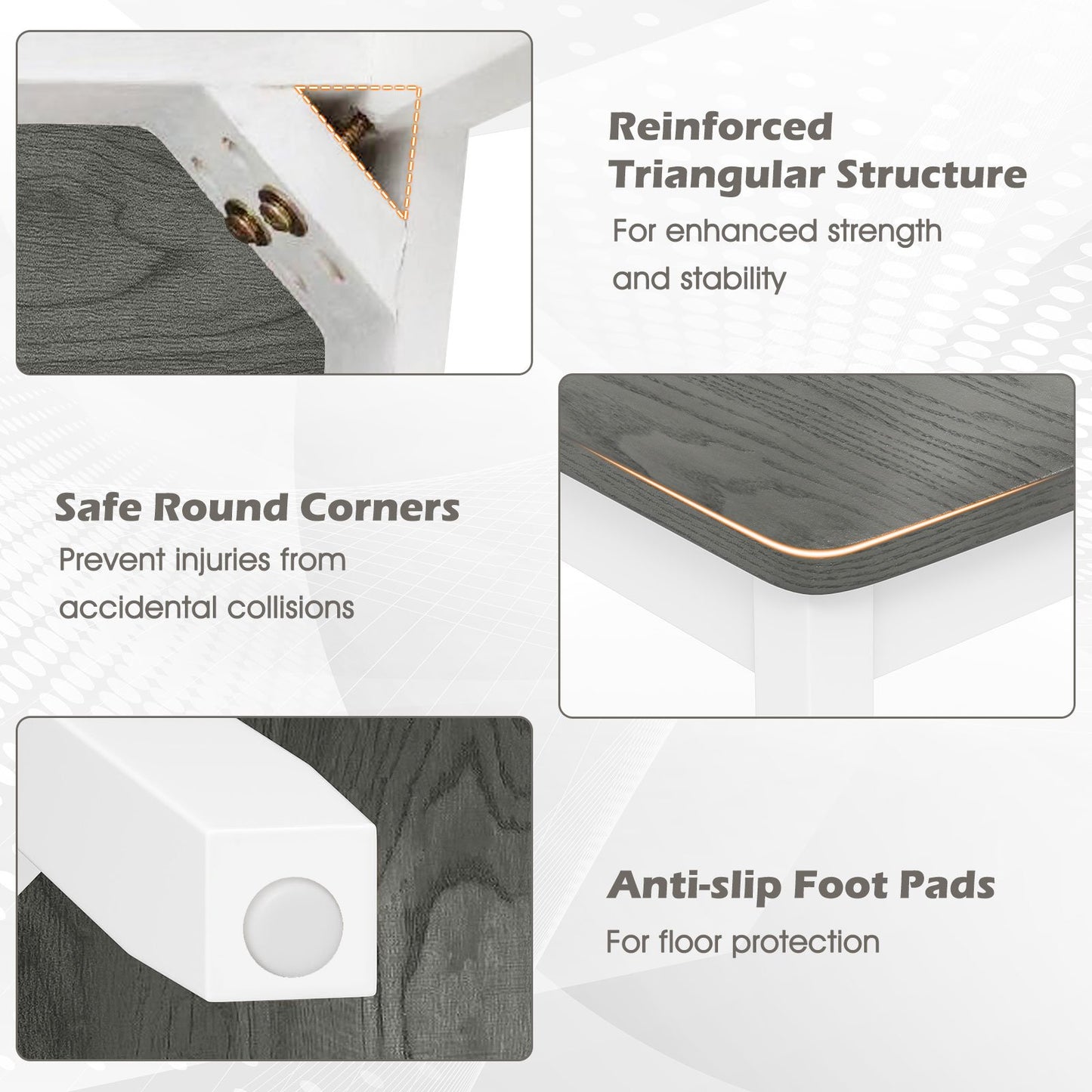 Set of 2 Wood Dining Chairs with Solid Rubber Wood Legs, Gray Dining Chairs at Gallery Canada