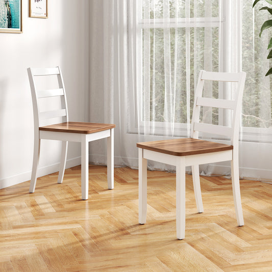 Set of 2 Wood Dining Chairs, Solid Rubber Wood Legs, Rustic, Brown Dining Chairs Rustic Brown at Gallery Canada