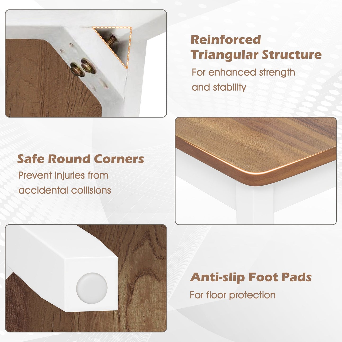 Set of 2 Wood Dining Chairs with Solid Rubber Wood Legs, Rustic Brown Dining Chairs at Gallery Canada