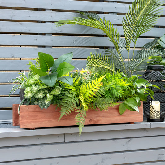 Set of 2 Wooden Decorative Raised Garden Bed for Yard and Window, Brown Raised Garden Beds Brown at Gallery Canada