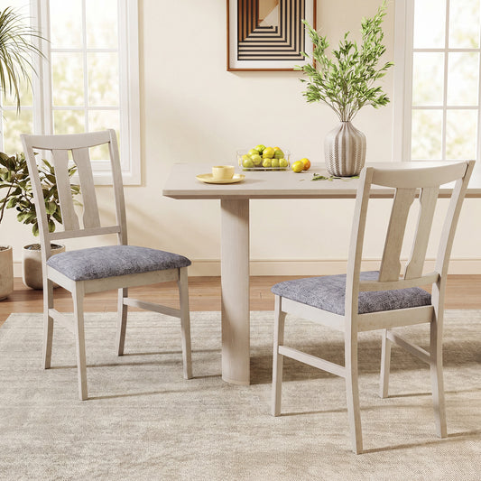 Set Of 2 Wooden Upholstered Dining Chairs, Gray Dining Chairs Gray at Gallery Canada