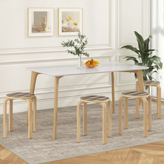 Set Of 4 18 Inch Stackable Bentwood Dining Chairs, Yellow Kitchen & Dining Yellow at Gallery Canada