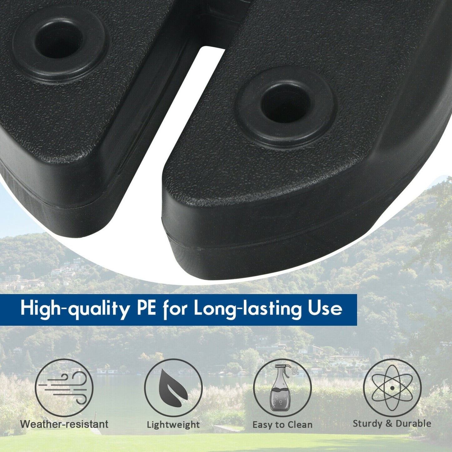 Set Of 4 Canopy Weights 20Lbs Weight Plate Kit, Black Outdoor Umbrella Bases at Gallery Canada