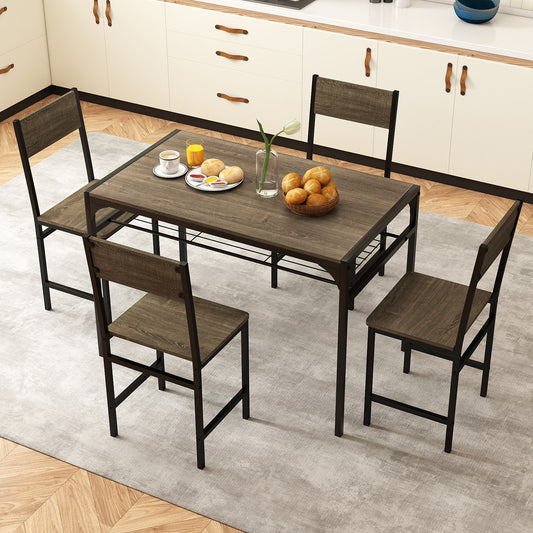 Set Of 4 Dining Chairs, Metal Legs, Slanted Back, Gray Dining Chairs Gray at Gallery Canada