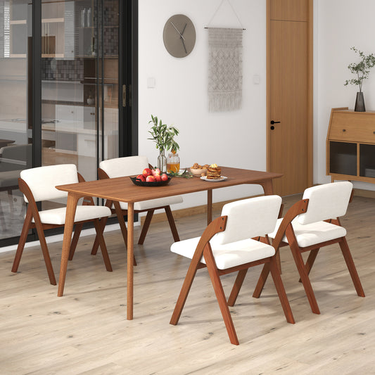4 Folding Dining Chairs, Rubber Wood Legs, Walnut Dining Chairs Walnut at Gallery Canada