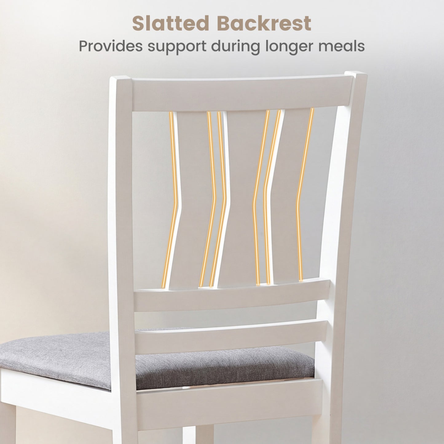 Set of 4 Linen Style Upholstered Kitchen Chairs with Wood Frames, White Dining Chairs at Gallery Canada