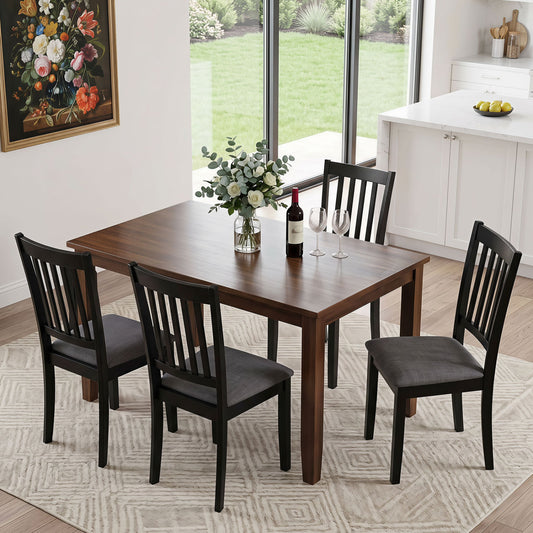 Set Of 4 Wooden Upholstered Dining Chairs, Black Dining Chairs Black at Gallery Canada