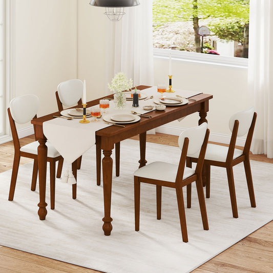 Sherpa Dining Chairs Set of 4 with Rubber Wood Legs for Dining Room, Walnut Dining Chairs Walnut at Gallery Canada