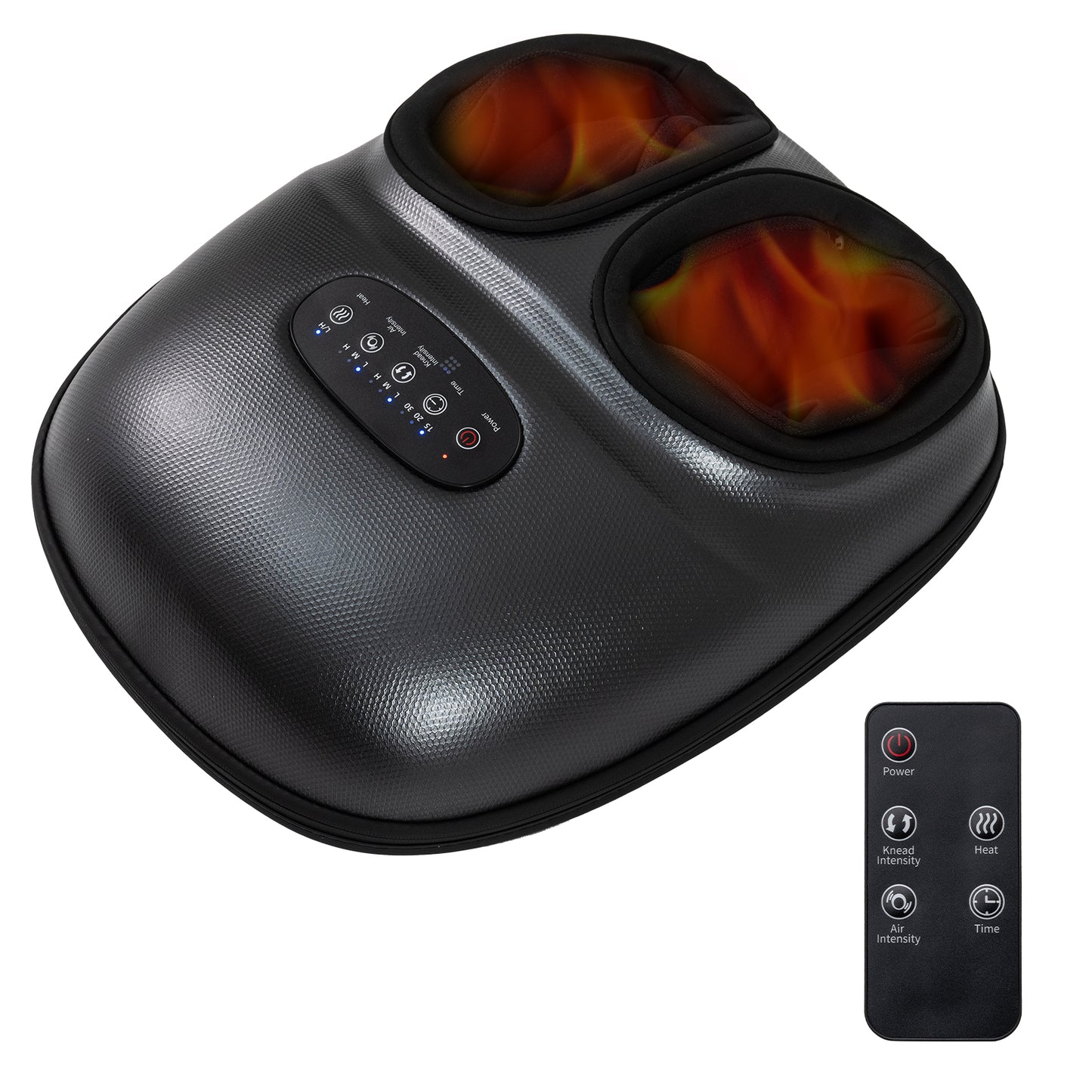Shiatsu Foot Massager Machine with 2-Level Heat and Air Compression-BK, Black Foot Massager at Gallery Canada