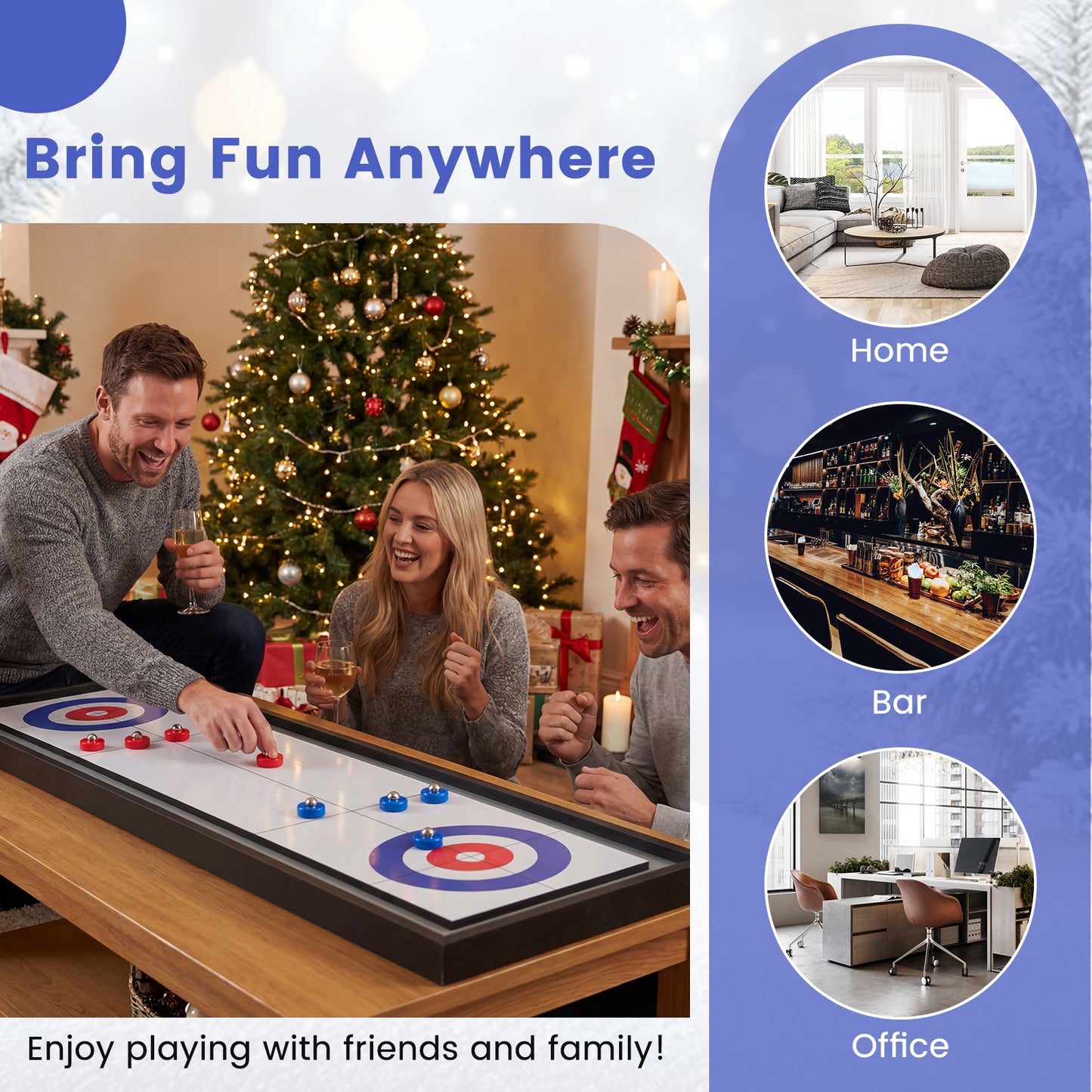 Shuffleboard & Curling 2-in-1 Board Game, Portable Tabletop Game Room at Gallery Canada