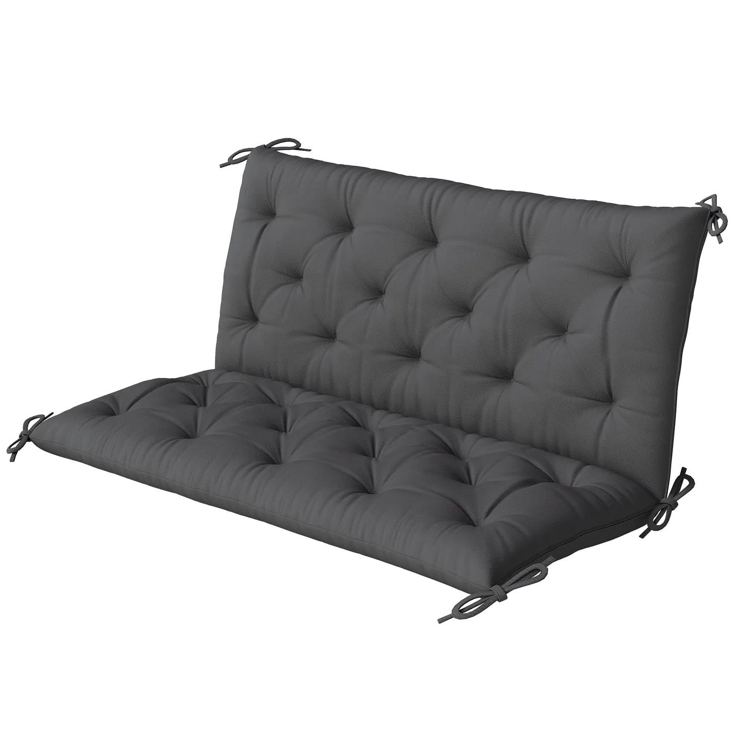 2 Seater Garden Bench Cushion, Thick Outdoor Non-Slip, 47" x 43" x 5", Black Patio Chair Cushions at Gallery Canada