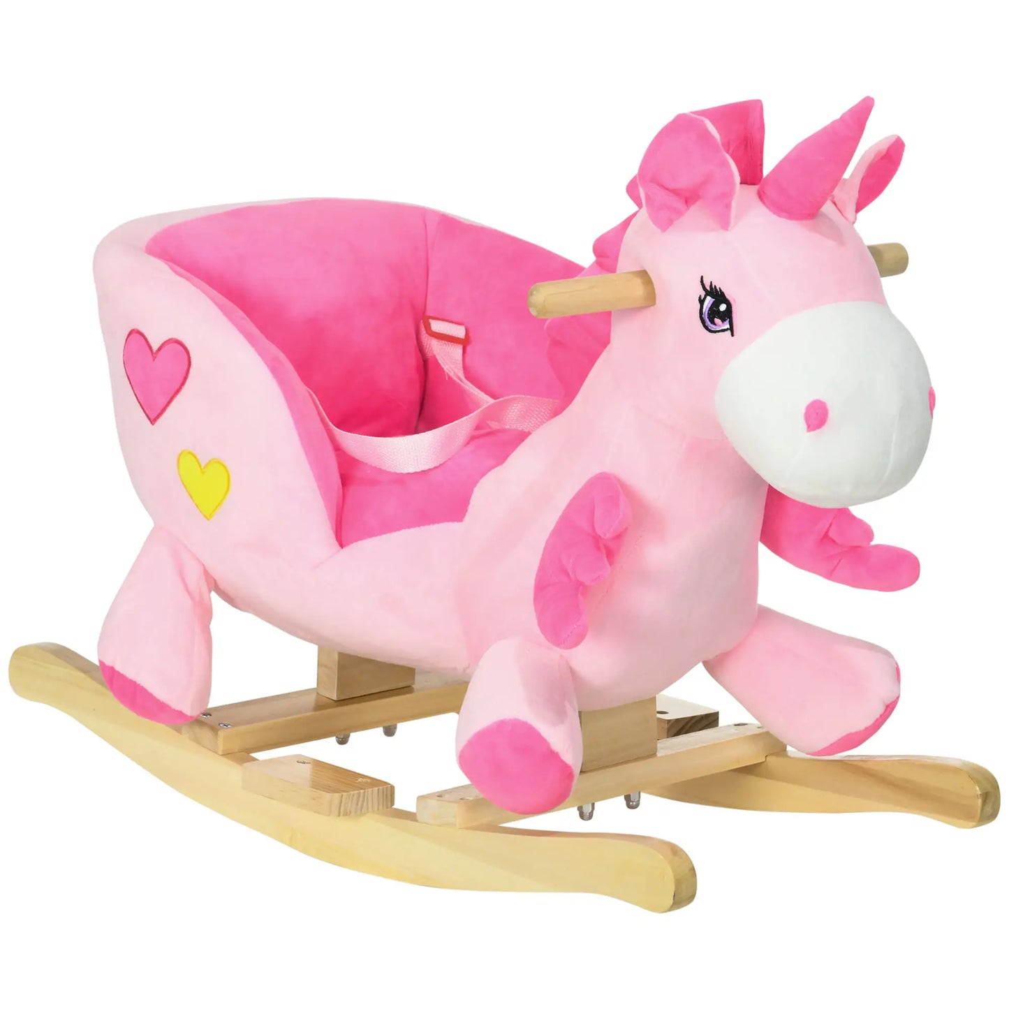Baby Rocking Horse, Unicorn Ride On with Songs, Wooden Base, Safety Belt, 1.5-3 Year Old, Pink Rocking Horses at Gallery Canada