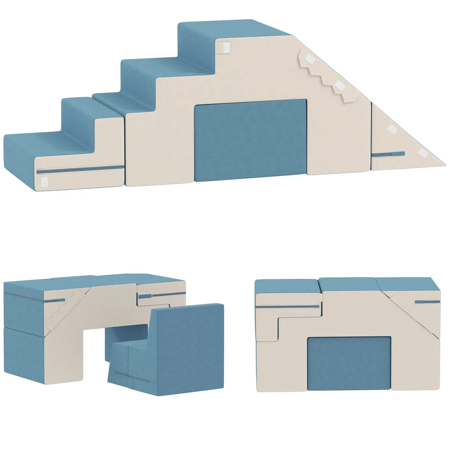 2-Piece Climbing Foam Blocks, Detachable Cover, Indoor Play Set, Blue Kids Gym & Playmats at Gallery Canada