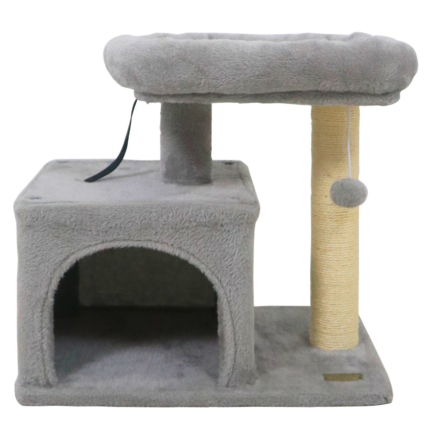 Small Cat Tree with Large Padded Plush Perch for Indoor Cats, Light Gray Cat Trees Condos & Scratchers Light Gray at Gallery Canada